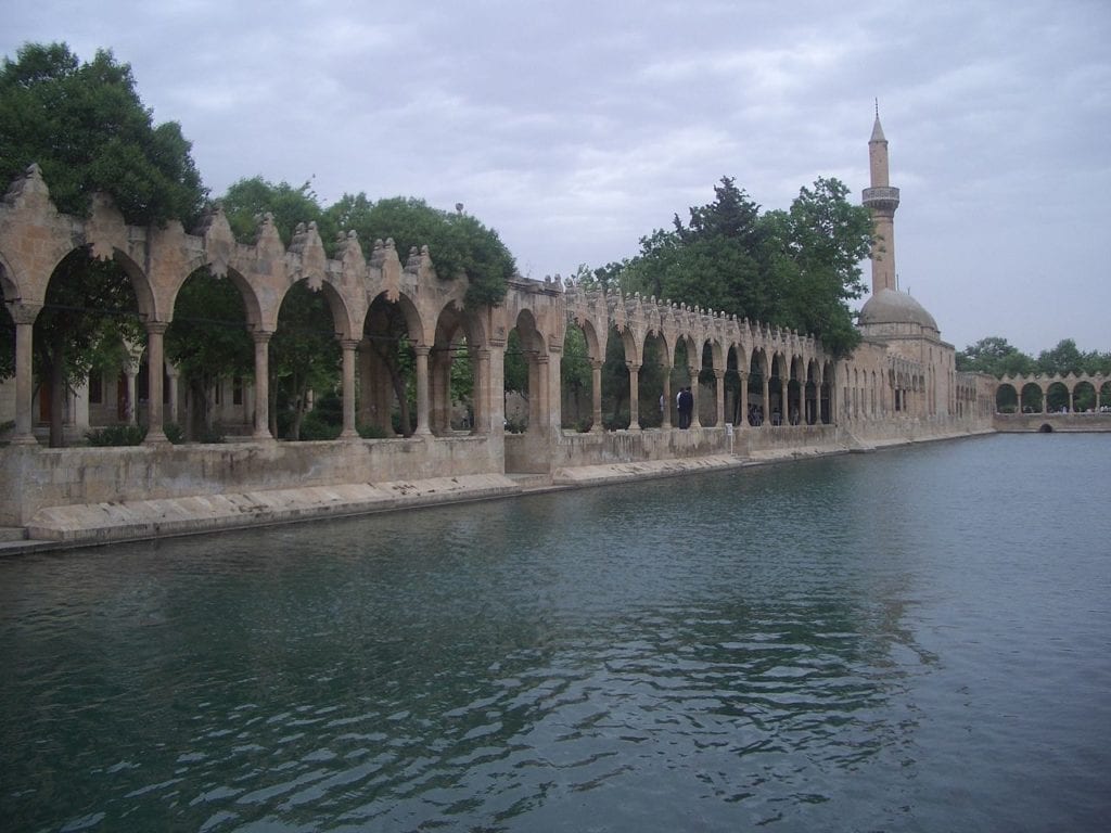 The holy pond (Balıklıgöl) in old city of Urfa, Turkey.